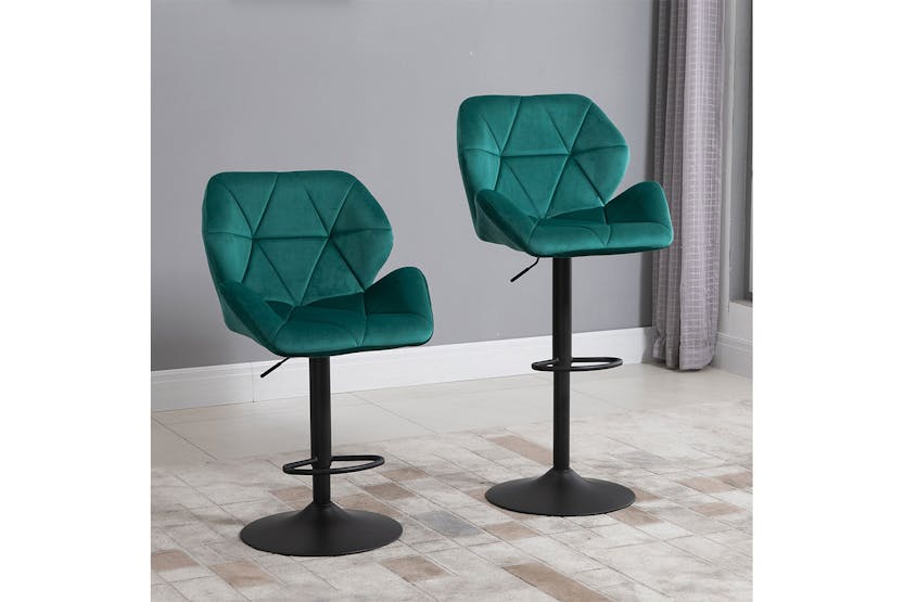 Homcom Footrest Barstool | Green Homcom Footrest Barstool | Green