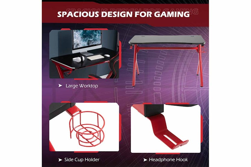 Homcom Gaming Desk | Small | Black/Red Homcom Gaming Desk | Small | Black/Red