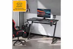 Homcom Gaming Desk with Cup Holder | Black Homcom Gaming Desk with Cup Holder | Black