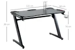 Homcom Gaming Desk with Cup Holder | Black Homcom Gaming Desk with Cup Holder | Black