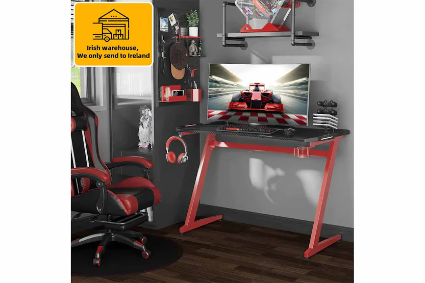 Homcom Gaming Computer Desk | Red/Black Homcom Gaming Computer Desk | Red/Black