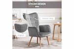 Homcom Wingback Accent Chair | Grey Homcom Wingback Accent Chair | Grey