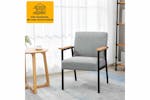 Homcom Armchair with Cushioned Seat | Grey/Natural Homcom Armchair with Cushioned Seat | Grey/Natural