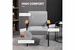 Homcom Armchair with Cushioned Seat | Grey/Natural Homcom Armchair with Cushioned Seat | Grey/Natural
