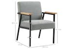 Homcom Armchair with Cushioned Seat | Grey/Natural Homcom Armchair with Cushioned Seat | Grey/Natural