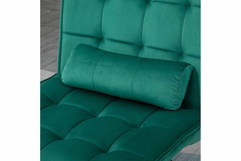 Homcom Armless Accent Chair with Pillow | Green Homcom Armless Accent Chair with Pillow | Green