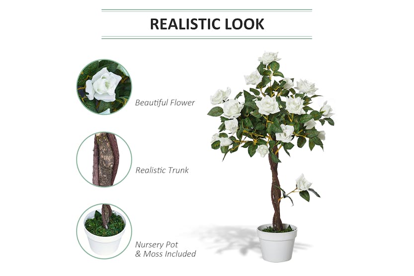 Artificial Camellia Plant | White/Green | 90 cm Artificial Camellia Plant | White/Green | 90 cm