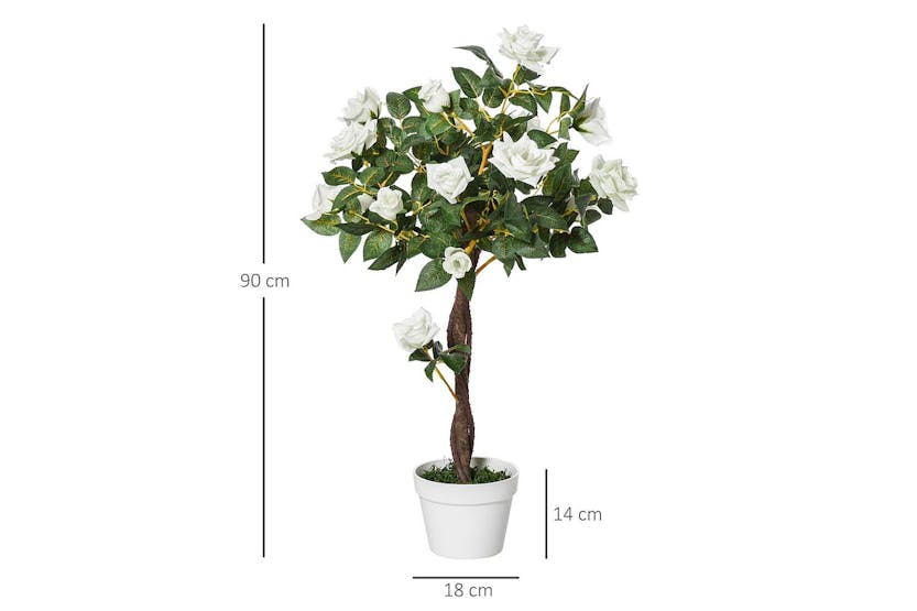 Artificial Camellia Plant | White/Green | 90 cm Artificial Camellia Plant | White/Green | 90 cm
