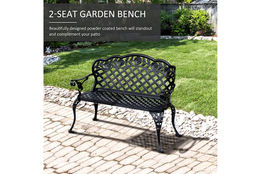 Outsunny Garden Bench | Black Outsunny Garden Bench | Black