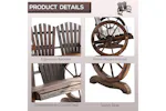 Outsunny Comfortable Fir Logs Love Chair with Wheel-Shaped Armrests Outsunny Comfortable Fir Logs Love Chair with Wheel-Shaped Armrests