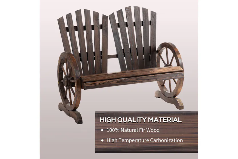 Outsunny Comfortable Fir Logs Love Chair with Wheel-Shaped Armrests Outsunny Comfortable Fir Logs Love Chair with Wheel-Shaped Armrests