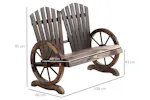 Outsunny Comfortable Fir Logs Love Chair with Wheel-Shaped Armrests Outsunny Comfortable Fir Logs Love Chair with Wheel-Shaped Armrests