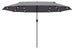 Outsunny Double-Sided Umbrella with LED Solar Lights | Dark Grey Outsunny Double-Sided Umbrella with LED Solar Lights | Dark Grey