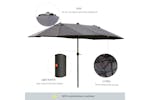 Outsunny Double-Sided Umbrella with LED Solar Lights | Dark Grey Outsunny Double-Sided Umbrella with LED Solar Lights | Dark Grey