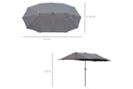 Outsunny Double-Sided Umbrella with LED Solar Lights | Dark Grey Outsunny Double-Sided Umbrella with LED Solar Lights | Dark Grey