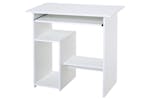 Homcom Computer Desk with Keyboard Tray & Storage Shelf | White Homcom Computer Desk with Keyboard Tray & Storage Shelf | White