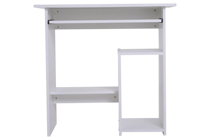 Homcom Computer Desk with Keyboard Tray & Storage Shelf | White Homcom Computer Desk with Keyboard Tray & Storage Shelf | White