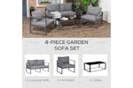 Outsunny Garden Bench & Side Table Set with Cushions | Grey | Set of 4 Outsunny Garden Bench & Side Table Set with Cushions | Grey | Set of 4