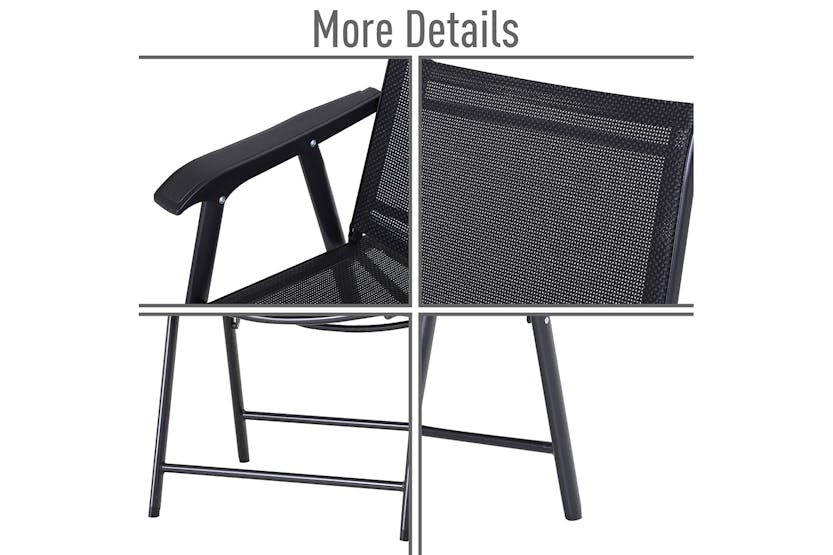 Outsunny Foldable Outdoor Garden Chairs | Black Outsunny Foldable Outdoor Garden Chairs | Black