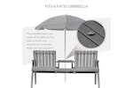 Outsunny Outdoor Garden Bench Chair with Table | Grey Outsunny Outdoor Garden Bench Chair with Table | Grey