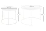 Outsunny Round Coffee Table Pair | White Outsunny Round Coffee Table Pair | White