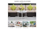 Outsunny Round Coffee Table Pair | White Outsunny Round Coffee Table Pair | White