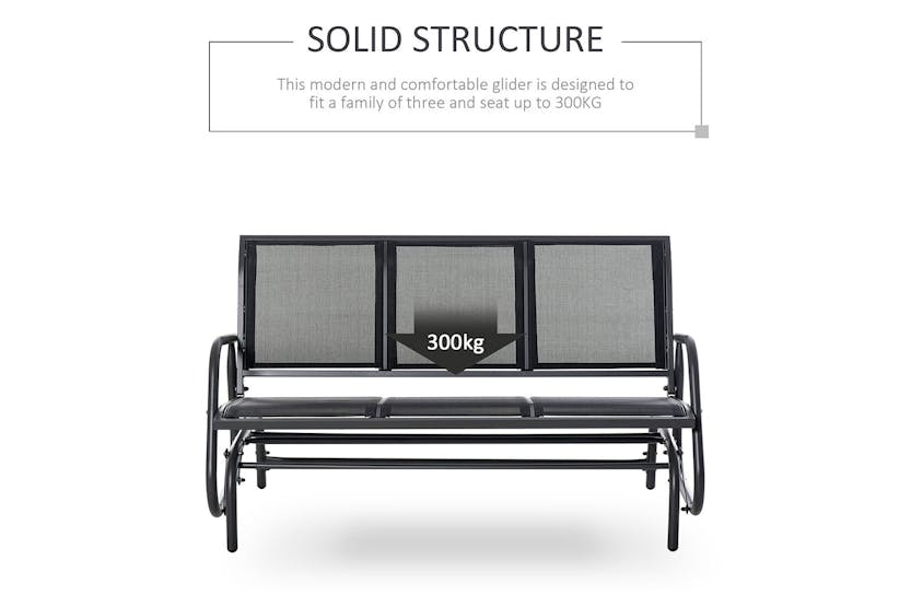 Outsunny 3 Seat Glider Chair | Black Outsunny 3 Seat Glider Chair | Black