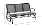 Outsunny 3 Seat Glider Chair | Black Outsunny 3 Seat Glider Chair | Black