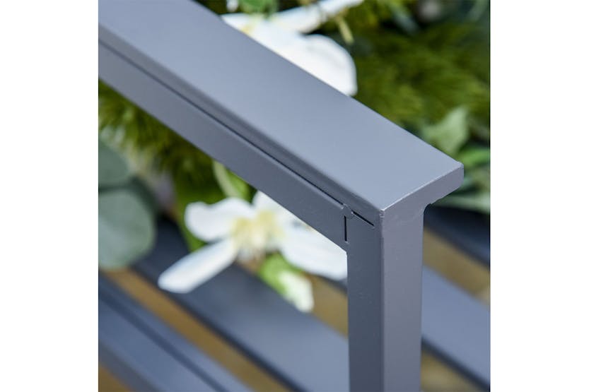 Outsunny Steel Patio Garden Bench | Grey Outsunny Steel Patio Garden Bench | Grey