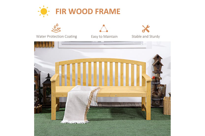 Outsunny 2 Seater Wooden Garden Bench | Orange Outsunny 2 Seater Wooden Garden Bench | Orange