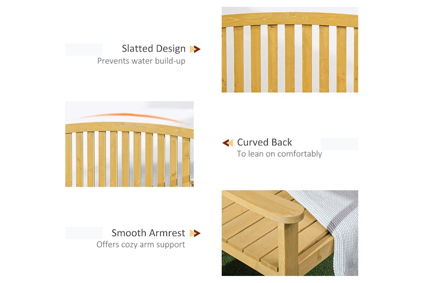 Outsunny 2 Seater Wooden Garden Bench | Orange Outsunny 2 Seater Wooden Garden Bench | Orange
