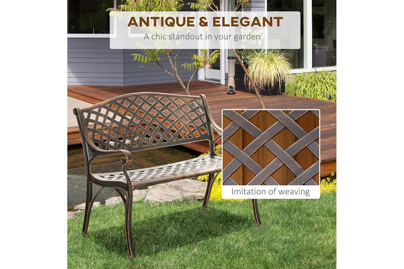 Outsunny Outdoor Garden Bench | Bronze Outsunny Outdoor Garden Bench | Bronze