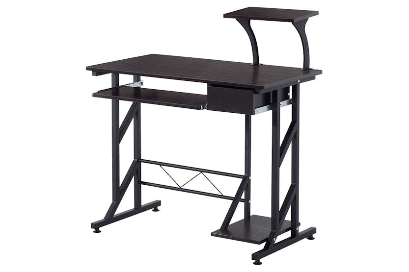 Homcom Compact Computer Desk | Black Walnut Homcom Compact Computer Desk | Black Walnut