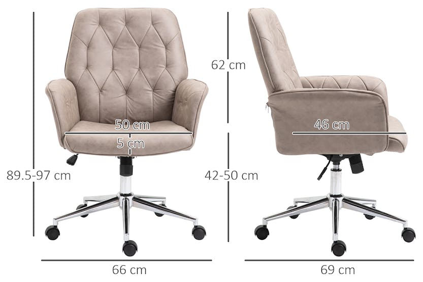 Vinsetto Swivel Desk Chair | Light Grey Vinsetto Swivel Desk Chair | Light Grey