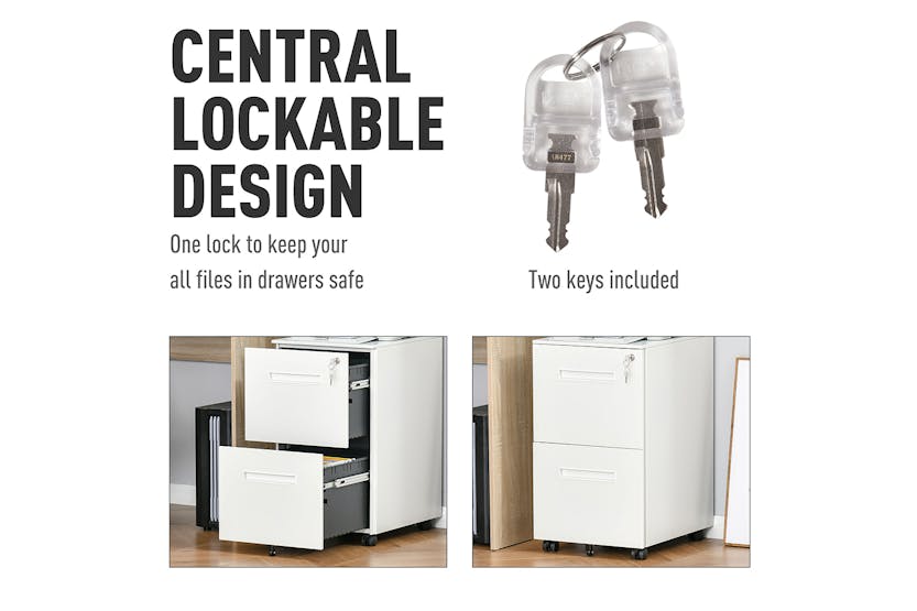 Homcom Vinsetto Filing Cabinet | White Homcom Vinsetto Filing Cabinet | White