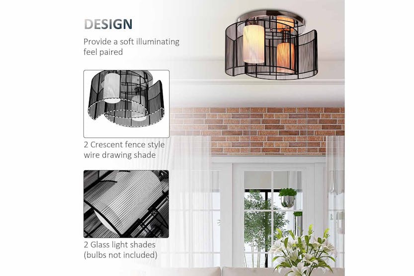 Homcom | Modern Ceiling Light | Black Homcom | Modern Ceiling Light | Black