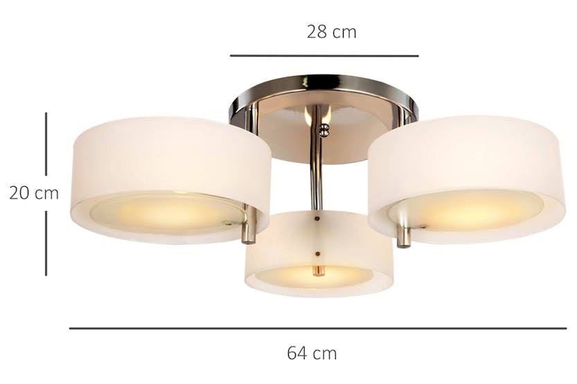 Homcom | Modern Ceiling Light | Silver/White Homcom | Modern Ceiling Light | Silver/White