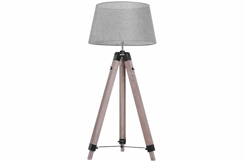 Homcom | Mid Century Tripod Floor Lamp | Grey/Natural Homcom | Mid Century Tripod Floor Lamp | Grey/Natural