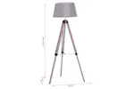 Homcom | Mid Century Tripod Floor Lamp | Grey/Natural Homcom | Mid Century Tripod Floor Lamp | Grey/Natural