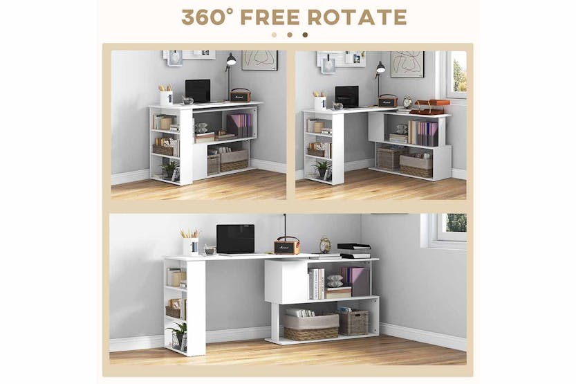 Homcom Home Office Corner Desk | White Homcom Home Office Corner Desk | White