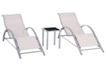 Outsunny Outdoor 3 Pieces Lounge Chair Set | Cream White Outsunny Outdoor 3 Pieces Lounge Chair Set | Cream White