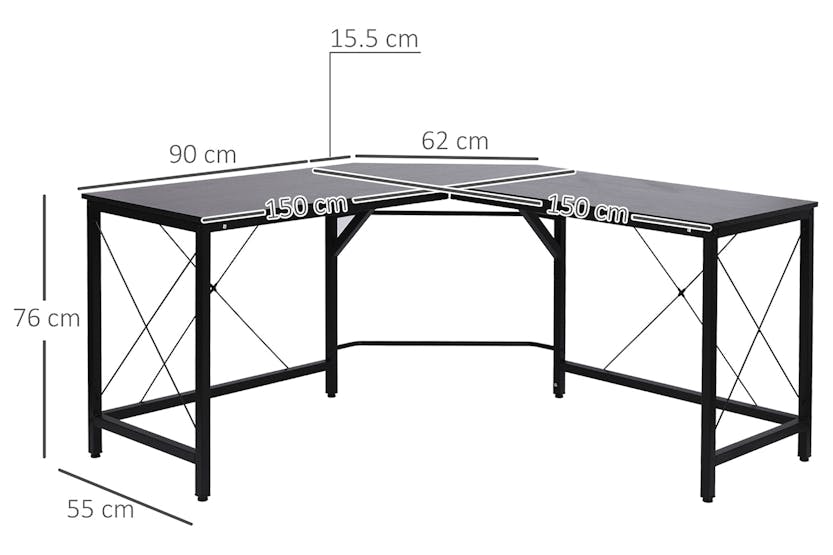 Homcom Home Office Computer Desk | Black Homcom Home Office Computer Desk | Black