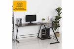 Homcom Home Office Computer Desk | Black/Wood Grain Homcom Home Office Computer Desk | Black/Wood Grain