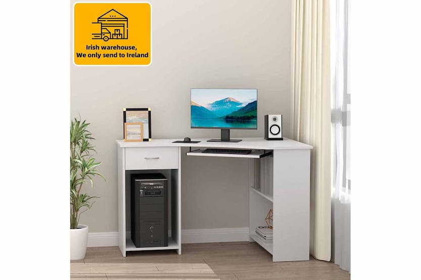 Homcom Home Office Computer Desk | White Homcom Home Office Computer Desk | White