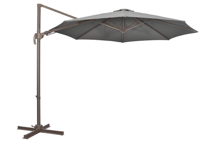 Outsunny 360° Rotation Roma Umbrella | Dark Grey/Dark Brown Outsunny 360° Rotation Roma Umbrella | Dark Grey/Dark Brown