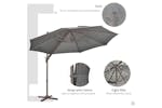 Outsunny 360° Rotation Roma Umbrella | Dark Grey/Dark Brown Outsunny 360° Rotation Roma Umbrella | Dark Grey/Dark Brown