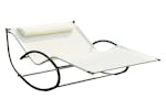 Outsunny Texteline Double Lounger with Pillow | Cream Outsunny Texteline Double Lounger with Pillow | Cream