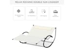 Outsunny Texteline Double Lounger with Pillow | Cream Outsunny Texteline Double Lounger with Pillow | Cream