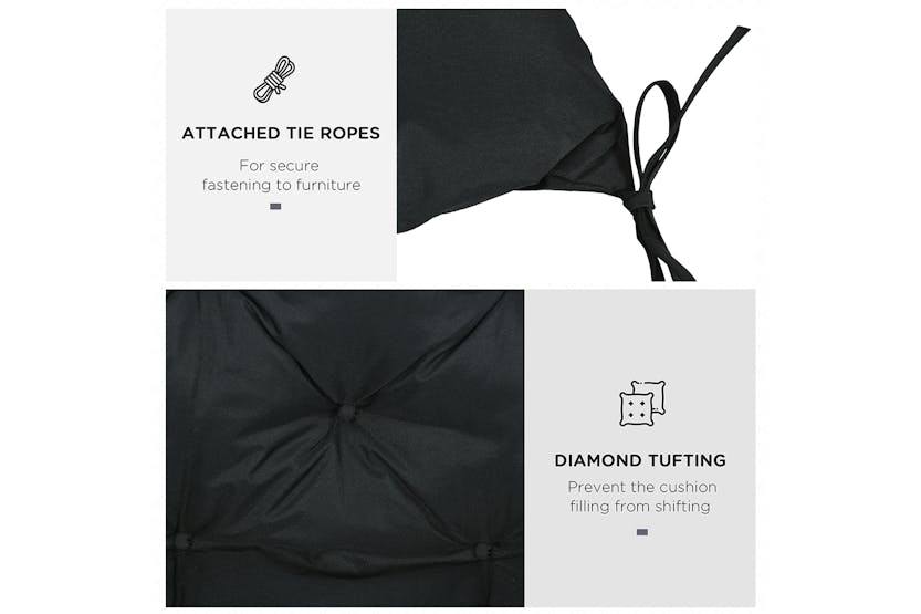 Outsunny 2 Seater Bench Cushion | Black Outsunny 2 Seater Bench Cushion | Black