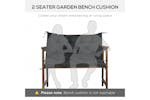 Outsunny 2 Seater Bench Cushion | Black Outsunny 2 Seater Bench Cushion | Black